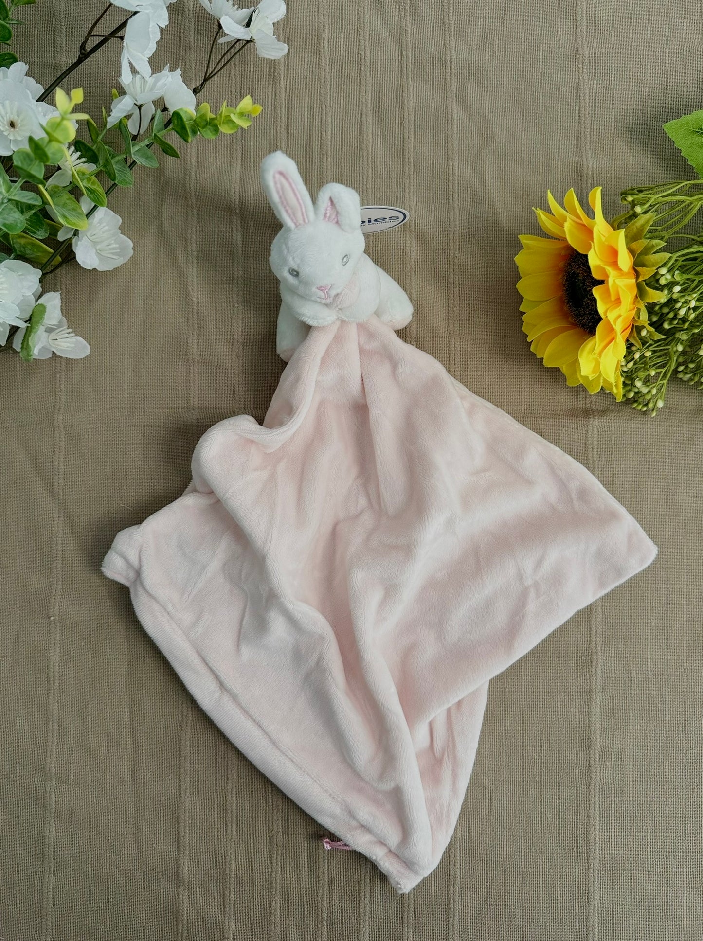 Doudou lapin rose personnalisable